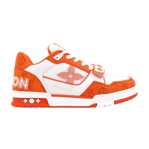 Louis Vuitton Trainer Low Velcro Strap - Orange Monogram Denim
