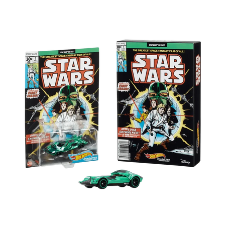 Hot Wheels Star Wars Green Darth Vader Character Car Comic Cover SDCC Exclusive Green