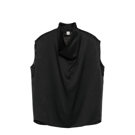 Sleeveless Funnel-neck Top