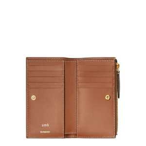 Check Medium Cotton Wallet - Sand
