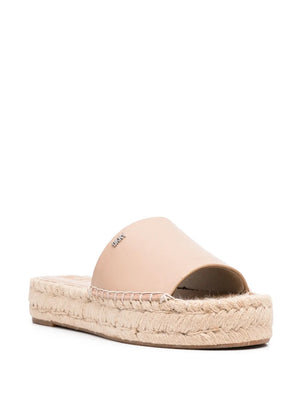 logo-lettering slip-on espadrilles