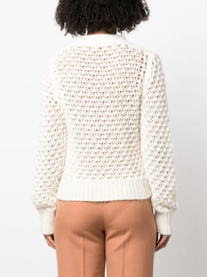 open-knit long-sleeve jumper