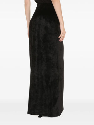 velvet-effect high-waisted skirt