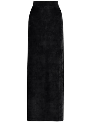 velvet-effect high-waisted skirt