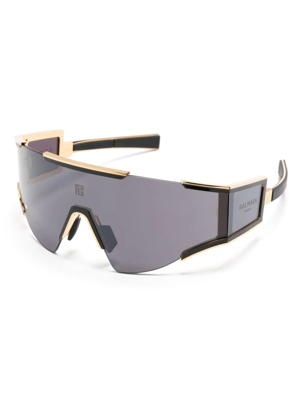 logo-print shield-frame sunglasses