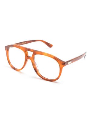 logo-plaque pilot-frame glasses