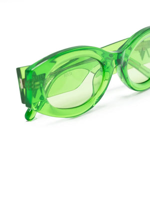 Berta tortoiseshell-effect oval-frame sunglasses