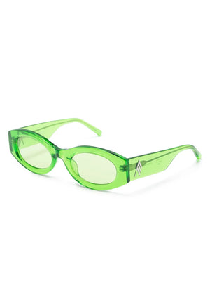 Berta tortoiseshell-effect oval-frame sunglasses