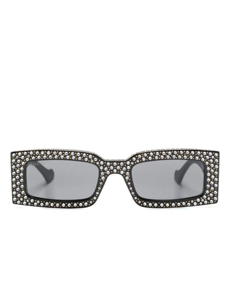 embellished rectangle-frame sunglasses