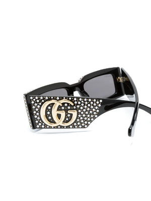 embellished rectangle-frame sunglasses