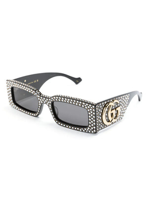 embellished rectangle-frame sunglasses
