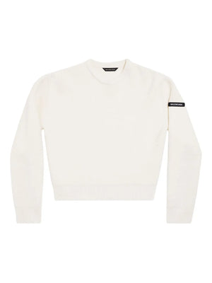 logo-patch stretch-wool jumper