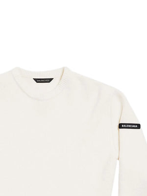 logo-patch stretch-wool jumper