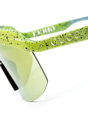 oversize-frame logo-embossed sunglasses