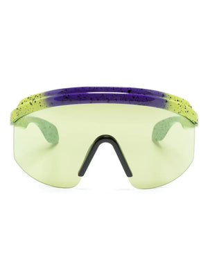 oversize-frame logo-embossed sunglasses