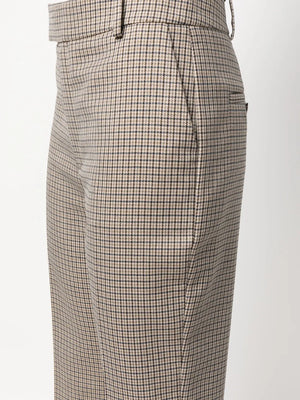 tailored check-print trousers