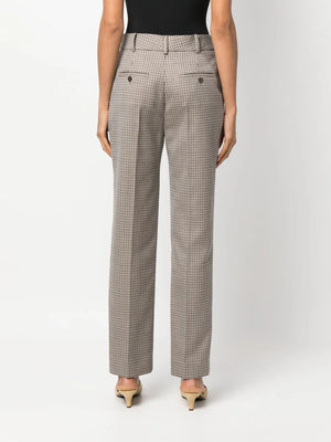tailored check-print trousers