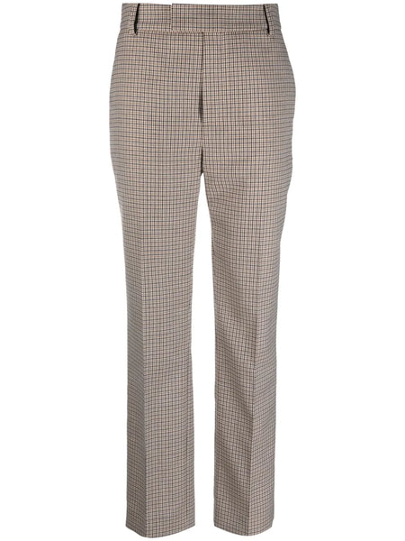 tailored check-print trousers