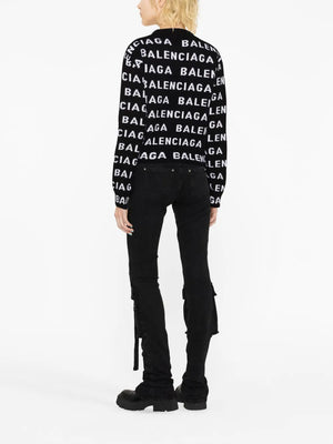 intarsia-logo crew-neck jumper