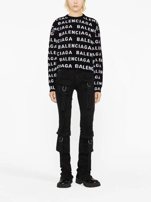 intarsia-logo crew-neck jumper