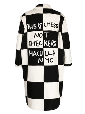 check-pattern wool coat
