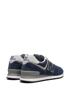 574 logo-patch suede sneakers