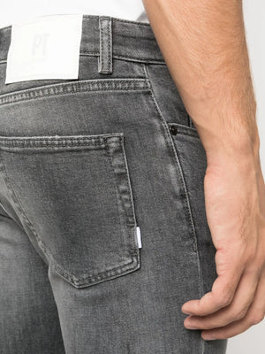 mid-rise slim-cut jeans