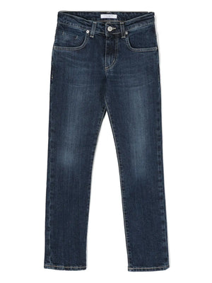mid-rise slim-cut jeans