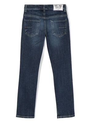 mid-rise slim-cut jeans
