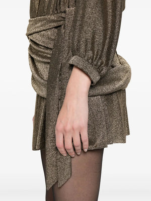draped glittered mini dress