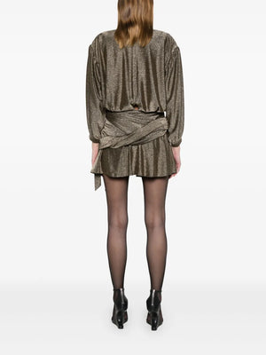draped glittered mini dress