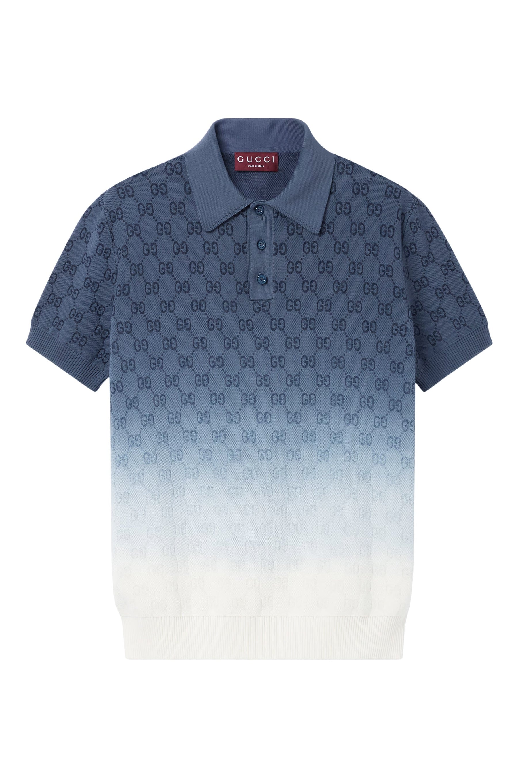 GG Cotton Knit Jacquard Polo Shirt