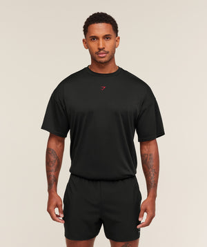 Gymshark Hybrid Graphic T-Shirt Oversized Fit Black