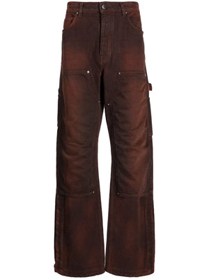 mid-rise cotton jacquard trousers