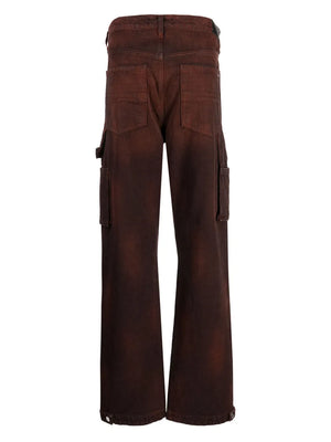 mid-rise cotton jacquard trousers