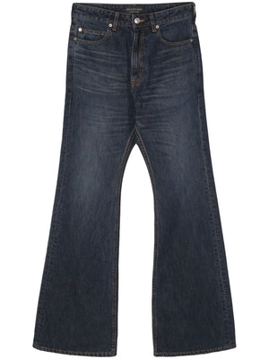 high-waisted bootcut jeans