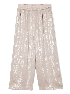 sequin-embellished wide-leg trousers