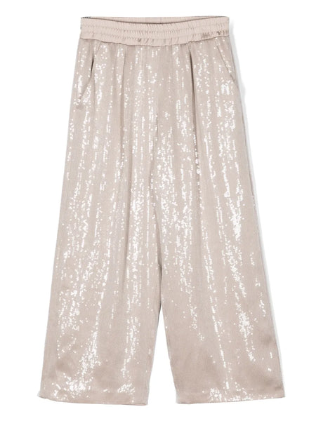 sequin-embellished wide-leg trousers