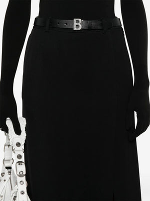 slit tailored maxi skirt