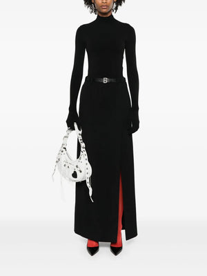 slit tailored maxi skirt