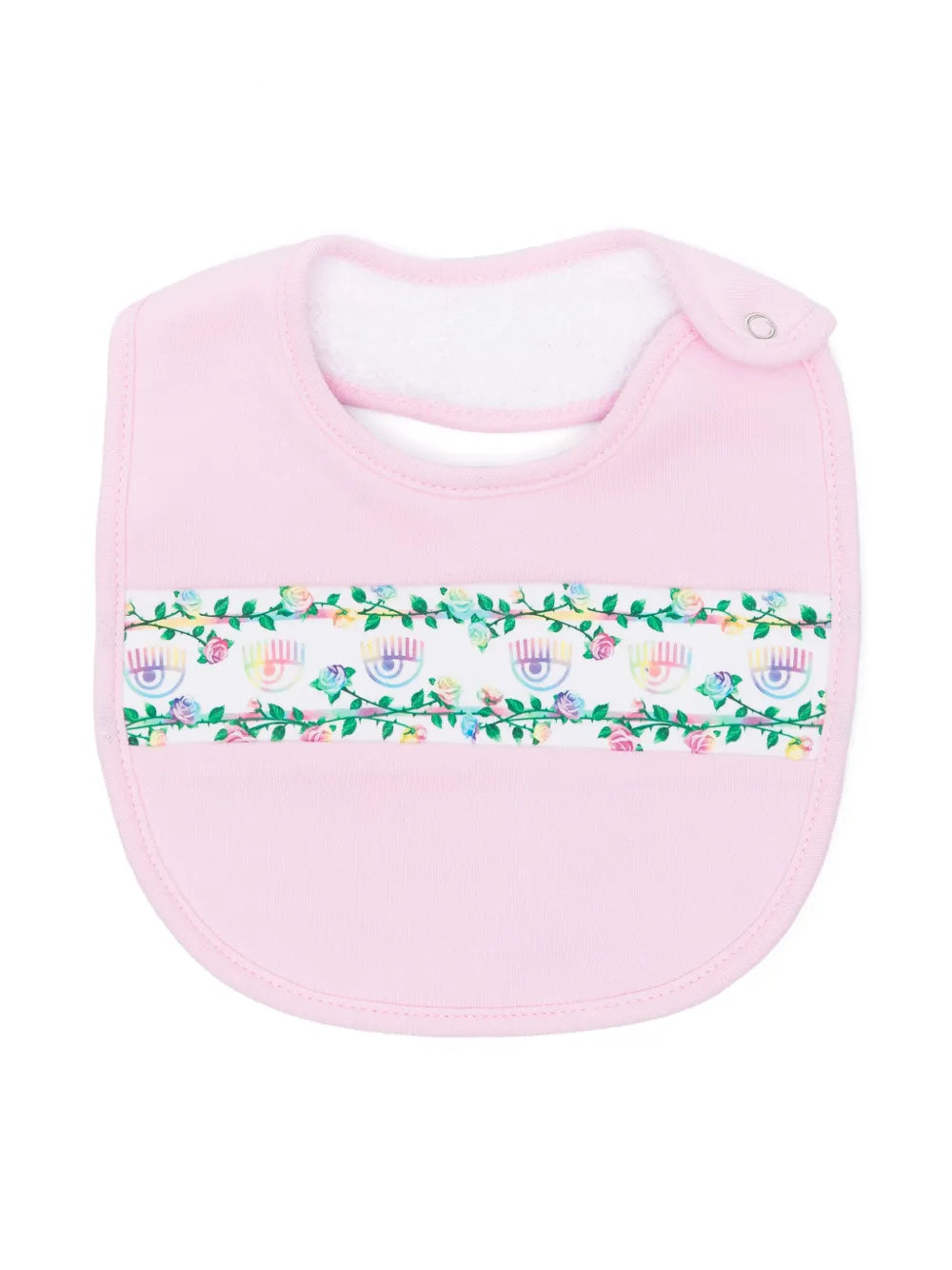 Eyelike-printed stripe jersey bib