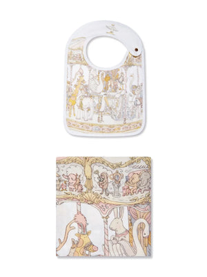 Carré & Satin Carousel bib set (set of two)