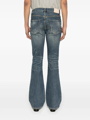 P004 low-rise flared jeans