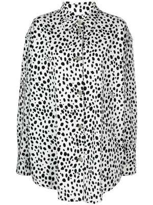 dalmatian-print shirt jacket