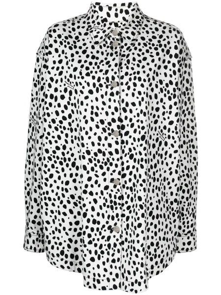 dalmatian-print shirt jacket