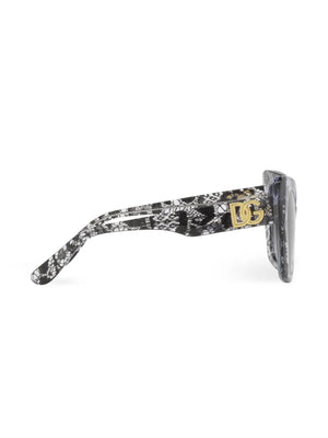 lace-print cat-eye frame sunglasses