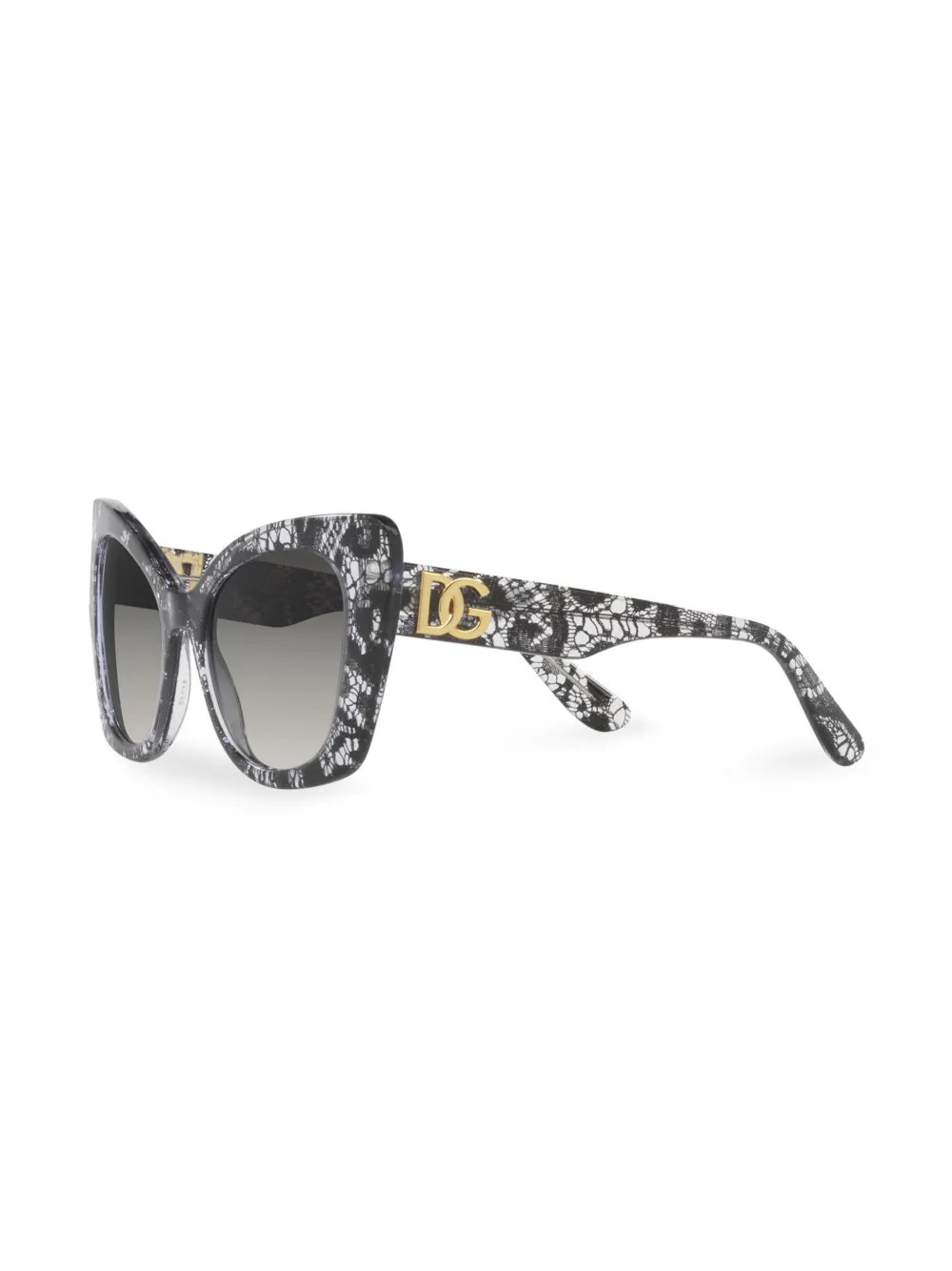 lace-print cat-eye frame sunglasses
