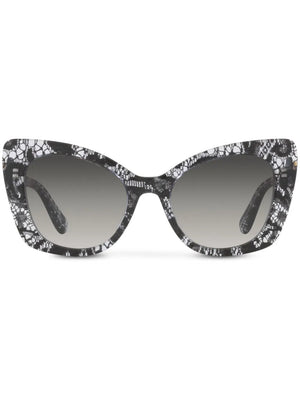 lace-print cat-eye frame sunglasses