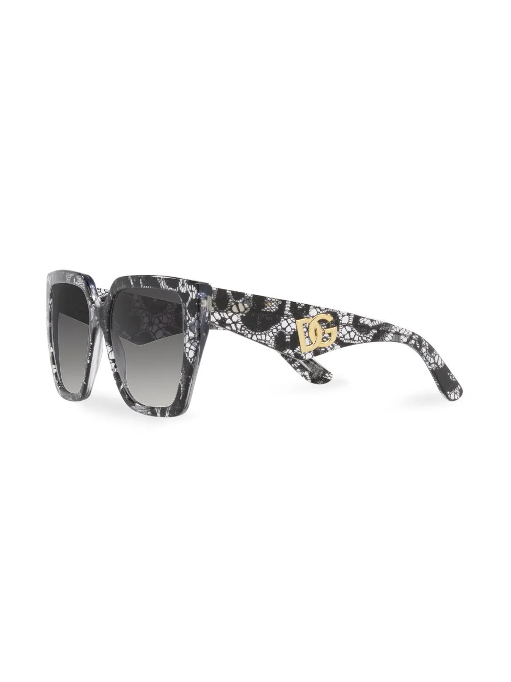 lace-print square-frame sunglasses