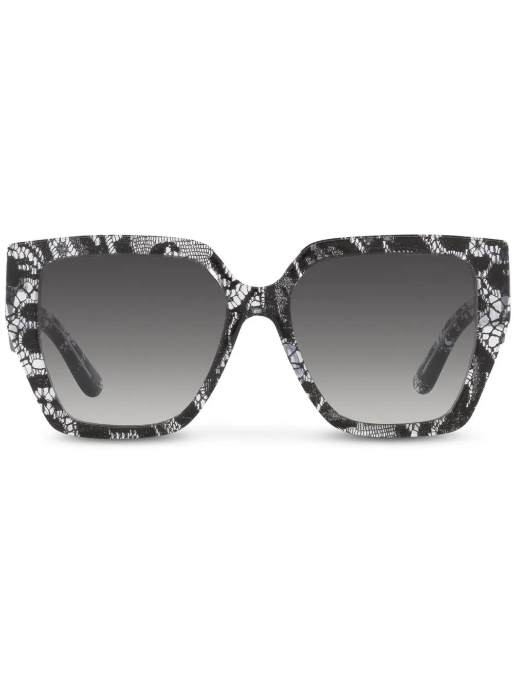 lace-print square-frame sunglasses